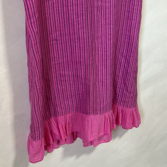 Marina Gigli pink made in italy linen cotton blend open back shift dress - Picture 3 of 8